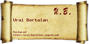 Urai Bertalan névjegykártya